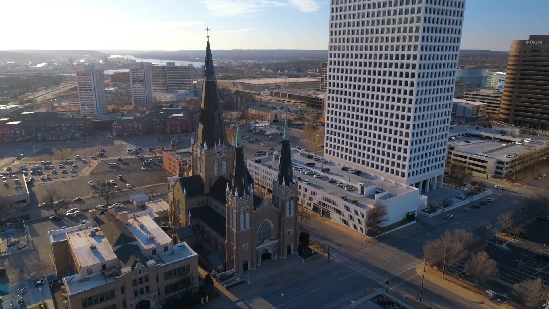 Aerial view of downtown Tulsa, Oklahoma